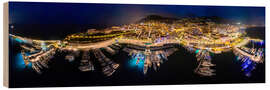 Cuadro de madera Monaco at night - pixelliebe