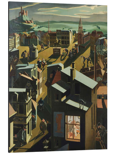 Obraz na aluminium German Small Town at Night, 1923
