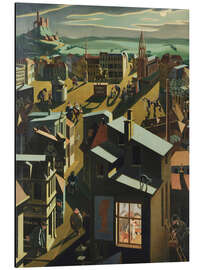 Obraz na aluminium German Small Town at Night, 1923 - Georg Scholz
