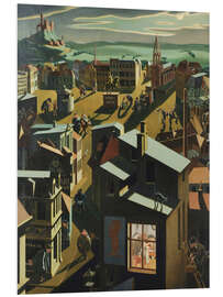 Foam board print German Small Town at Night, 1923 - Georg Scholz