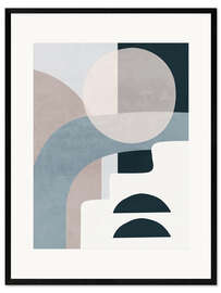 Impresión de arte enmarcada Minimal Soft Shapes I