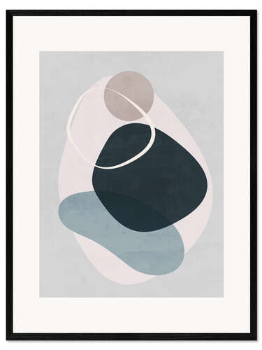 Impresión de arte enmarcada Minimal Soft Shapes VI