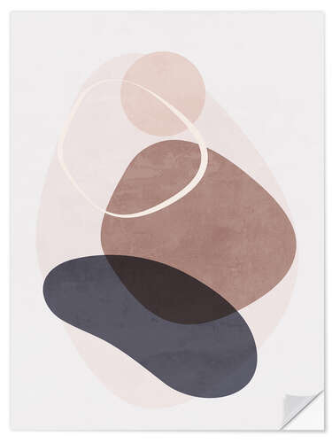 Muursticker Minimal Soft Shapes III