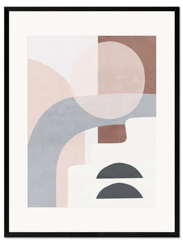 Impresión de arte enmarcada Minimal Soft Shapes VII