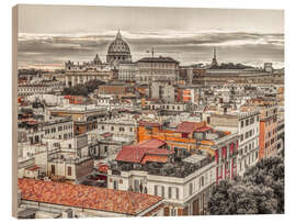 Wood print Sacred Skyline of Vatican City, Rome - Assaf Frank