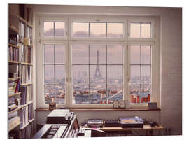 Stampa su alluminio Eiffel Tower from a Window