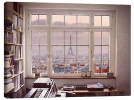 Canvas print Eiffel Tower from a Window - Assaf Frank