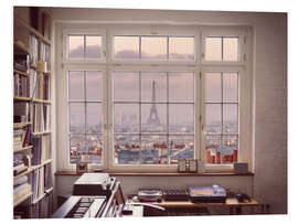 Stampa su PVC Eiffel Tower from a Window