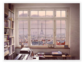 Wall print Eiffel Tower from a Window - Assaf Frank