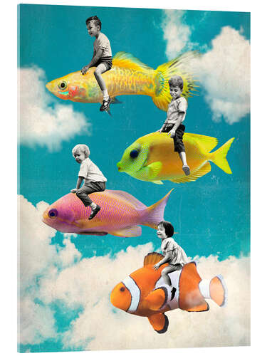 Obraz na szkle akrylowym Fish swimming in the sky