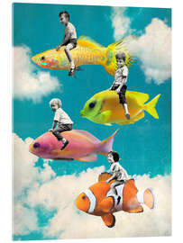 Obraz na szkle akrylowym Fish swimming in the sky - nobelart