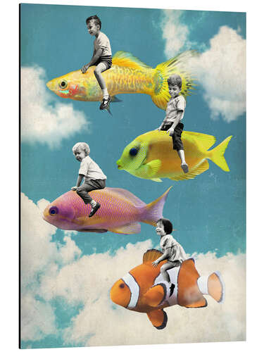 Aluminium print Fish swimming in the sky