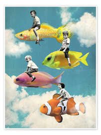 Obraz Fish swimming in the sky - nobelart