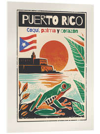 Acrylic print Puerto Rico - Coquí, palma y corazón - nobelart