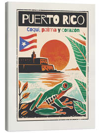 Tableau sur toile Puerto Rico - Coquí, palma y corazón - nobelart