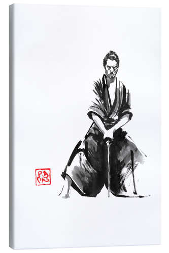 Canvas print Samurai back yard