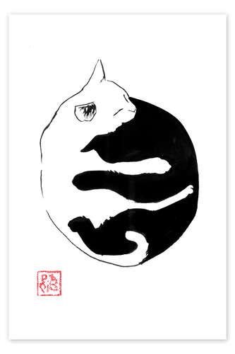 Plakat Yin Yang Cat