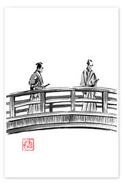 Stampa Two samurai on the bridge - Péchane
