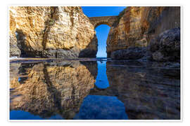 Poster Steinbrücke über Praia da Caldeira, Algarve, Portugal - Jan Wehnert