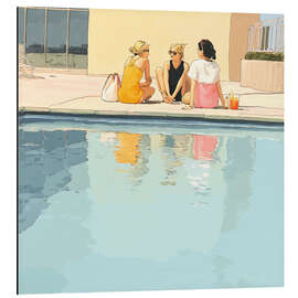 Aluminium print Three friends by the pool