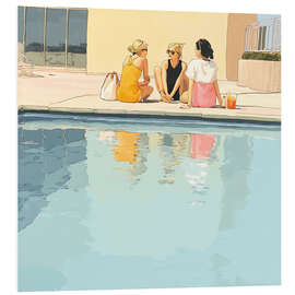Obraz na PCV Three friends by the pool