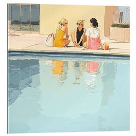 Gallery print Three friends by the pool