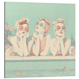 Print på aluminium 50s swimming pool