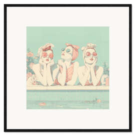 Stampa artistica con cornice 50s swimming pool