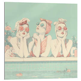 Cuadro de plexi-alu 50s swimming pool