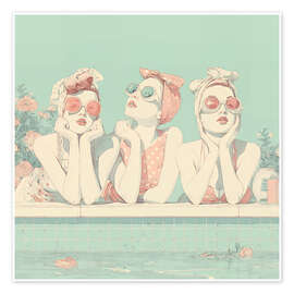 Wandbild 50er Jahre Schwimmbad - Layla Oz