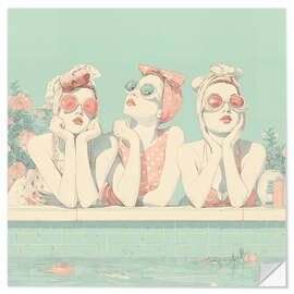 Autocolante decorativo 50s swimming pool