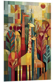 Tableau en PVC Giraffes in Africa - Peter Roder