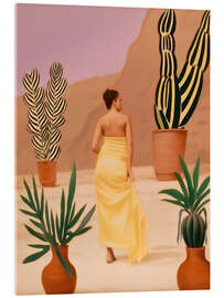 Tableau en verre acrylique Woman in cactus garden - Frank Daske
