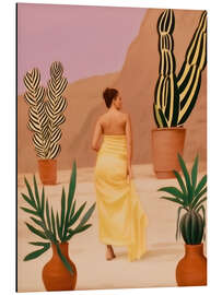 Magnettafel Frau im Kaktus-Garten