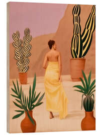 Obraz na drewnie Woman in cactus garden - Frank Daske