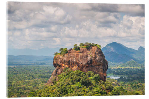 Tableau en verre acrylique Ancient Sigiriya rock in Sri Lanka