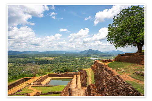 Plakat View from ancient Sigiriya rock in Sri Lanka