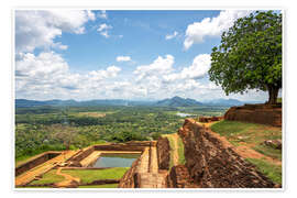 Wandbild Blick vom alten Sigiriya-Felsen in Sri Lanka - George Pachantouris