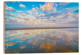 Holzbild Sonnenaufgang an der Nordsee - Martin Wasilewski