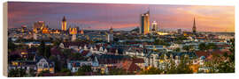 Wood print Leipzig City Skyline Panorama at sunset - Frank Herrmann