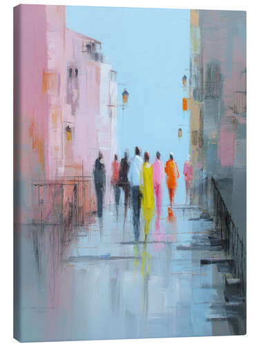 Lienzo Walk in the city