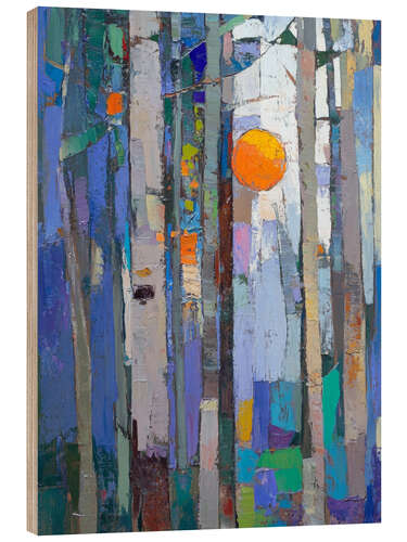 Wood print Cold sunset