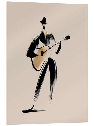 Acrylic print Street musician playing on guitar