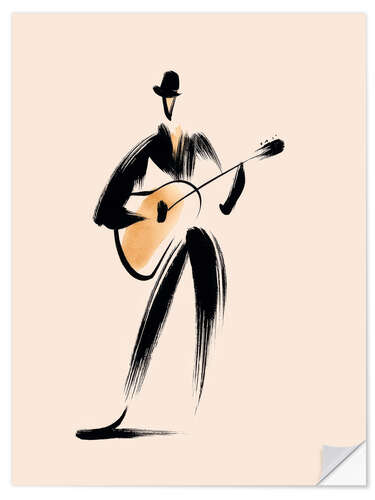 Selvklæbende plakat The guitar player