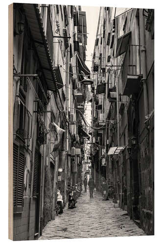 Wood print Alley around Via San Gregorio Armeno, Naples