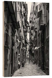 Tableau en bois Alley around Via San Gregorio Armeno, Naples - HADYPHOTO
