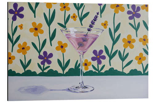 Quadro em alumínio Lavender Martini Blooms