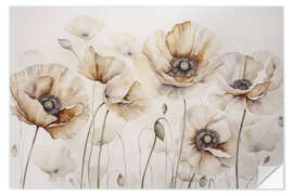 Wandsticker Mohnblumen Sommer