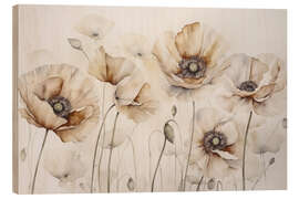 Holzbild Mohnblumen Sommer - Andrea Haase