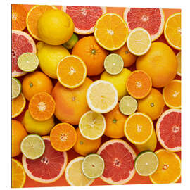 Stampa su alluminio Citrus fruits in square - Thomas Klee